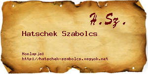 Hatschek Szabolcs névjegykártya